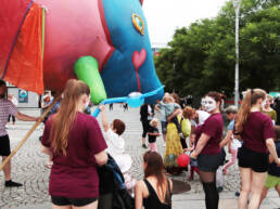 Fish puppet entertains festival visitors