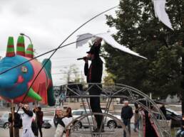 Parade performance with larger-than-life puppets