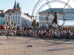 Acrobatic Bicycle in front of the audience