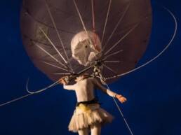 Helium balloon with acrobat